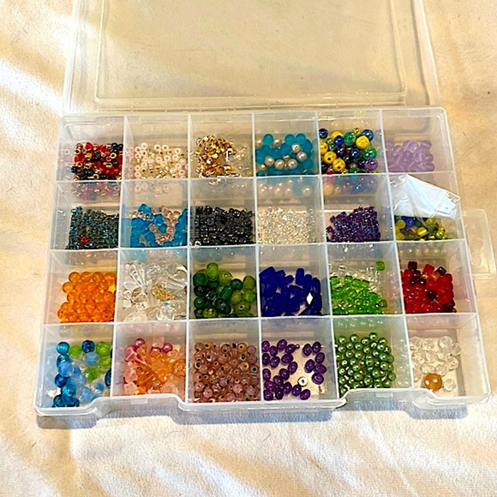 Beads! Beads! Beads! Over 500 Beads and Box!